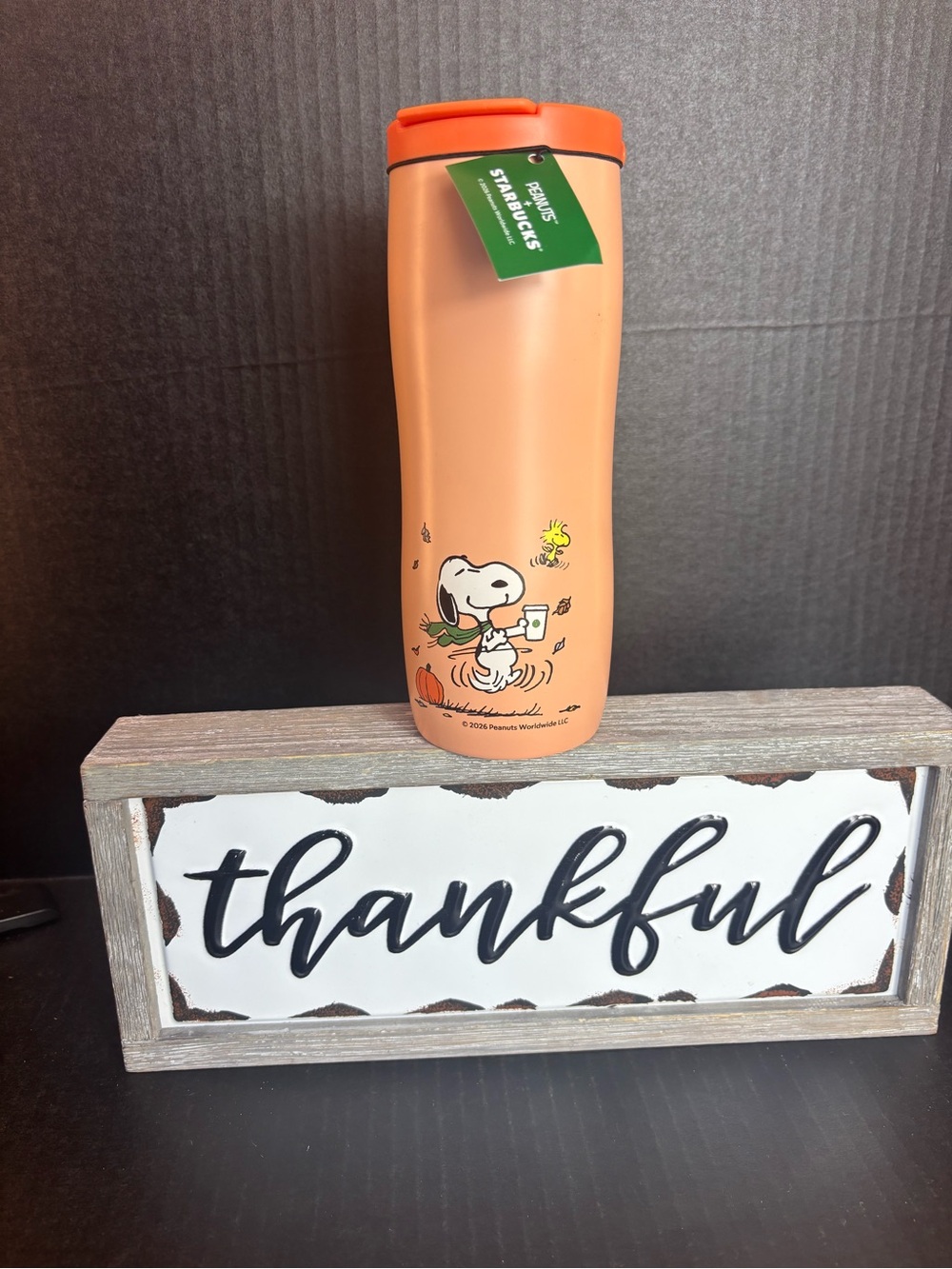 Starbucks Orange Snoopy Travel Tumbler - Insulated Stainless Steel - Picture 2 of 2
